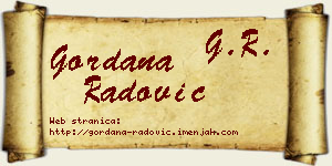 Gordana Radović vizit kartica
